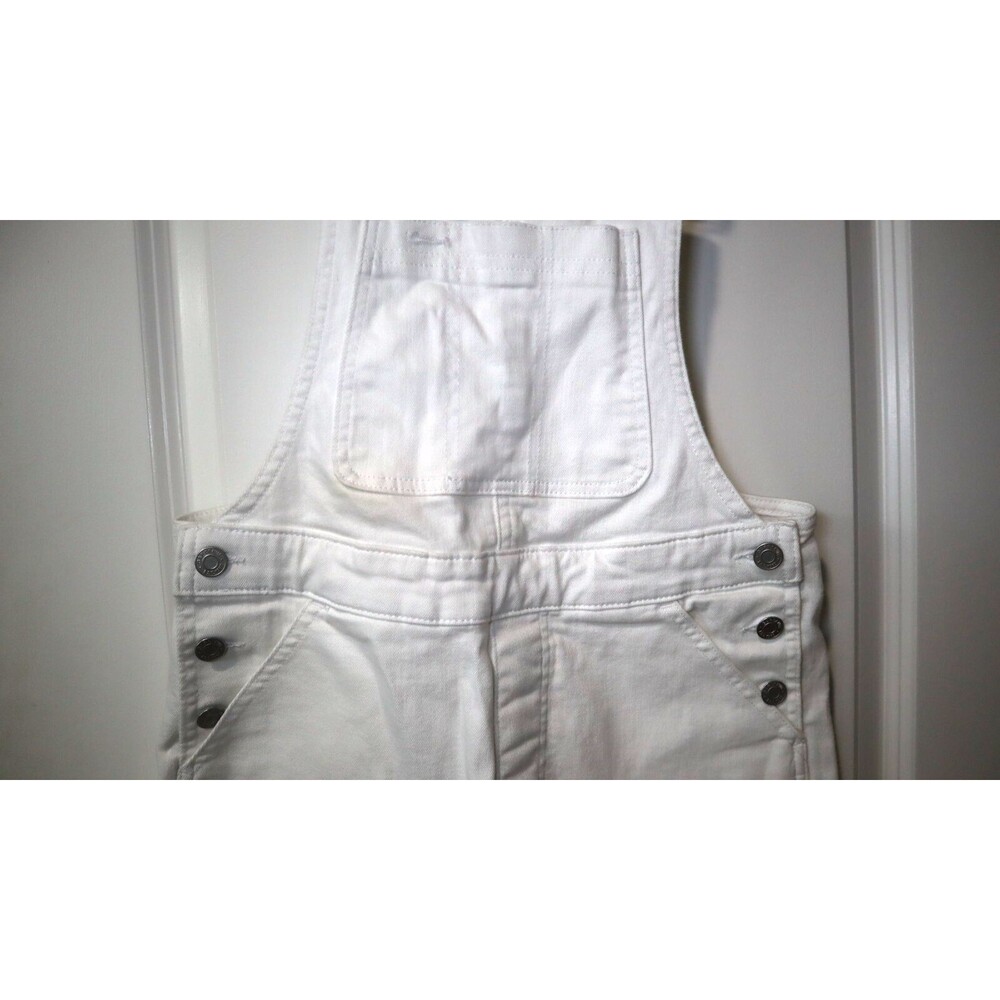 GAP Denim Womens Optic White Cuffed Hem Shortall Overalls Size XS Extra Small - Picture 7 of 16